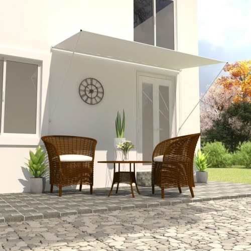 Foldemarkise 350 × 150 cm - cremefarvet, til terrasse og altan