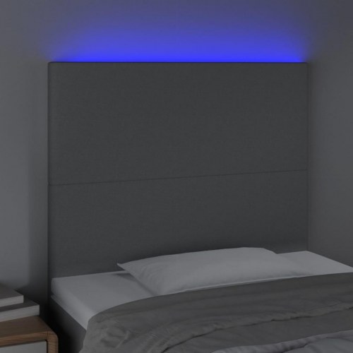 Sengegavl med LED-lys 100 x 5 x 118/128 cm - lysegrå