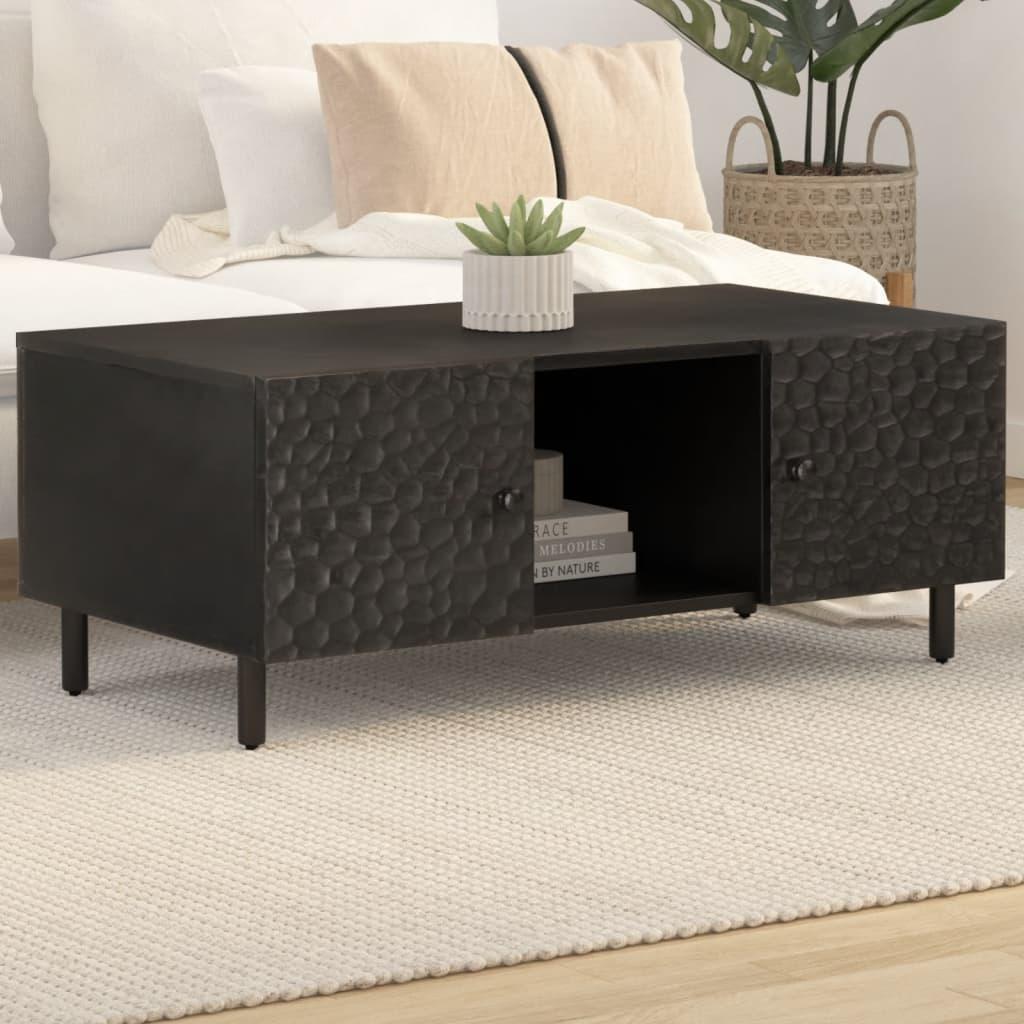 Sofabord 100x54x40 Cm Massivt Mangotræ Sort