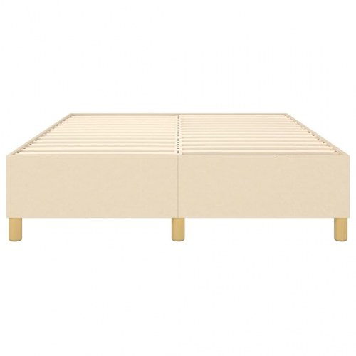 Boxspring sengeramme 140×190 cm i stof - cremefarvet