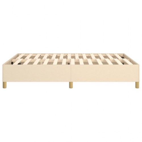 Boxspring sengeramme 140×190 cm i stof - cremefarvet