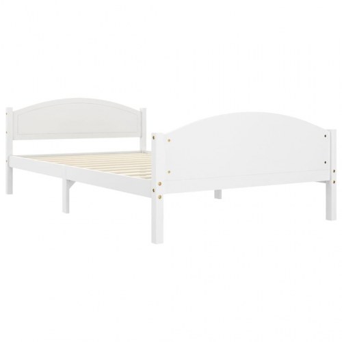 Sengeramme uden madras massivt fyrretræ 120x200 cm hvid