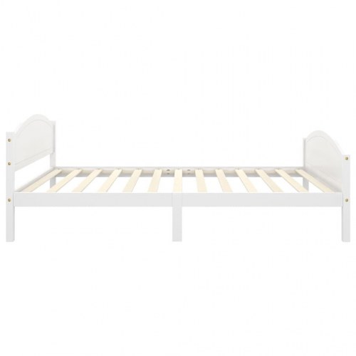 Sengeramme uden madras massivt fyrretræ 120x200 cm hvid