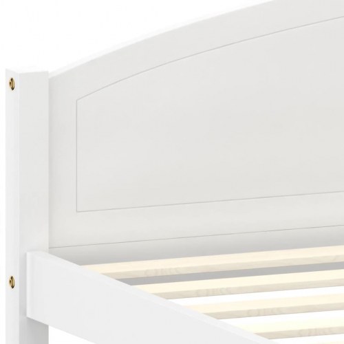 Sengeramme uden madras massivt fyrretræ 120x200 cm hvid