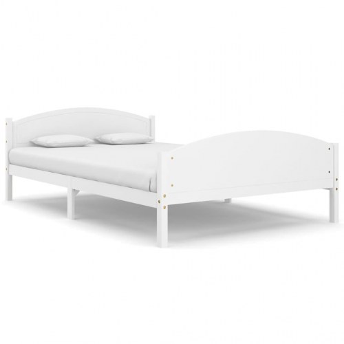 Sengestel 140x200 cm massivt fyrretræ hvid