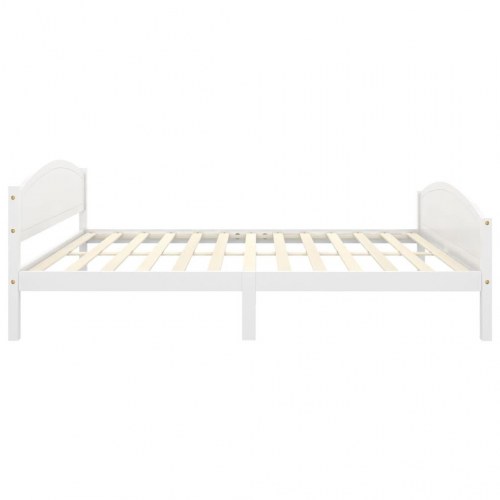 Sengestel 160x200 cm massivt fyrretræ hvid