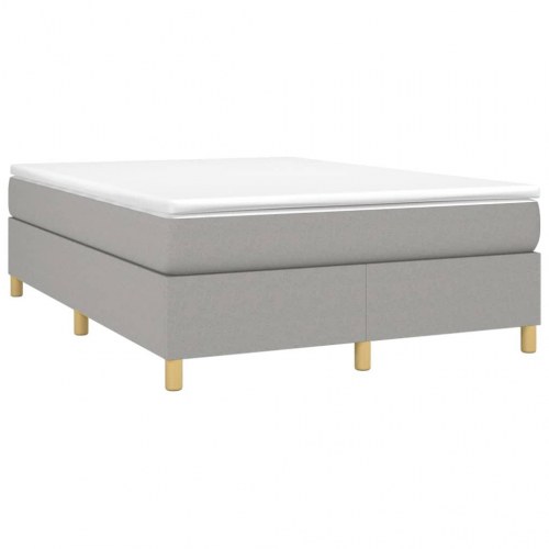 Boxspring sengeramme 140x200 cm - stof, lysegrå