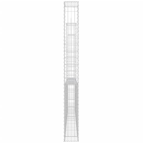 Gabionkurv med 3 stolper 260x20x200 cm U-facon jern