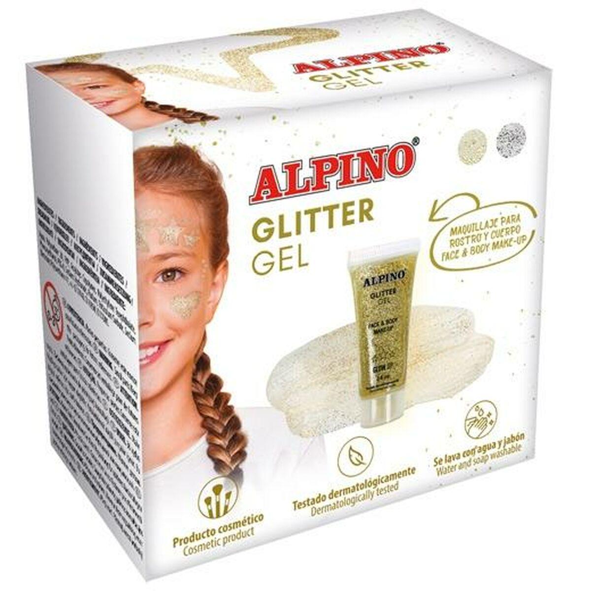 Alpino glittergel til børn - gylden (6 dele)