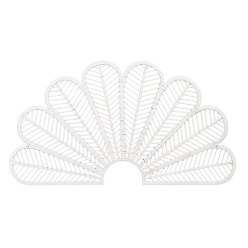 Sengegavl 160 x 3 x 87 cm Hvid Rattan