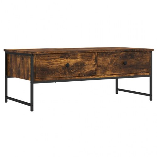 Sofabord i konstrueret træ - 101×49×39,5 cm, røget egetræsfarve