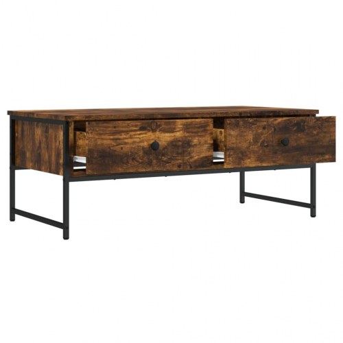Sofabord i konstrueret træ - 101×49×39,5 cm, røget egetræsfarve