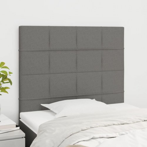 Sengegavl mørkegrå 90 x 5 x 118/128 cm stof