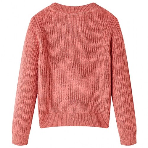 Børnesweater strikket lyserød str. 140