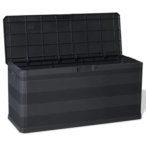 Udendørs opbevaringskasse sort 117 x 45 x 56 cm