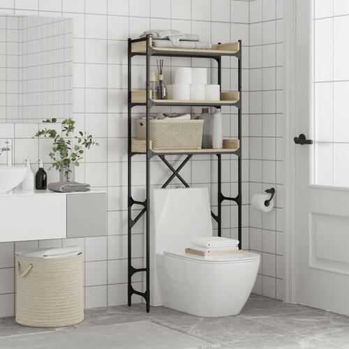 Vaskemaskineskab 67x25x163 cm konstrueret træ sonoma-eg