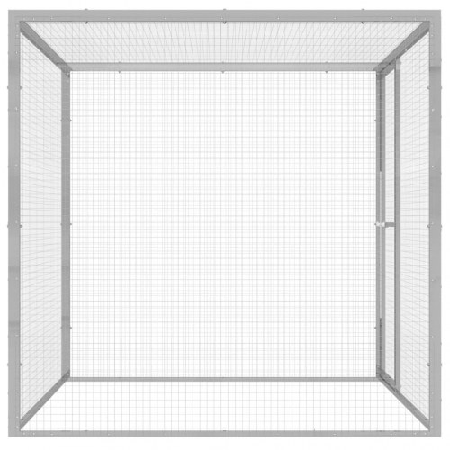 Kattebur 1,5 × 1,5 × 1,5 m - galvaniseret stål, sølvfarvet