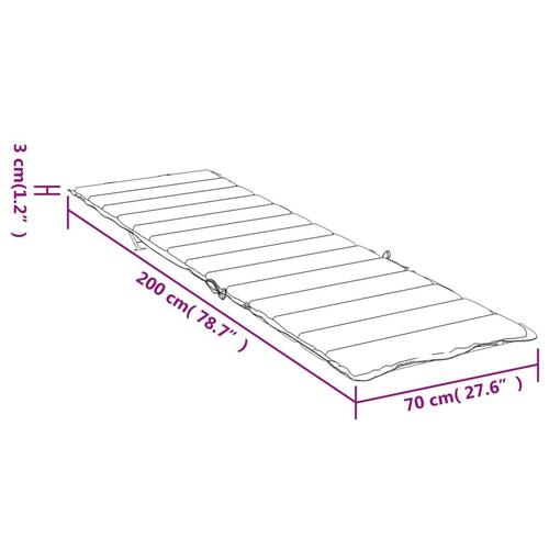 Hynde til liggestol 200x70x3 cm oxfordstof cremefarvet
