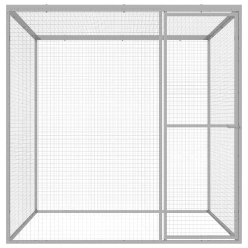 Kattebur 1,5 × 1,5 × 1,5 m - galvaniseret stål, sølvfarvet