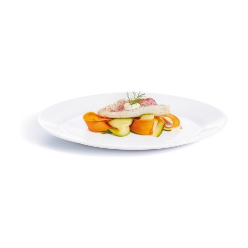 Arcoroc serveringsbakke i hvidt glas, Ø 29 cm (6 stk.)
