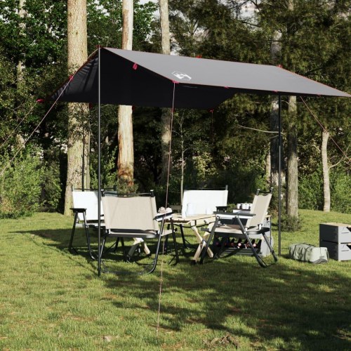 Tarp 300 × 294 cm - vandafvisende campingpresenning, grå/orange