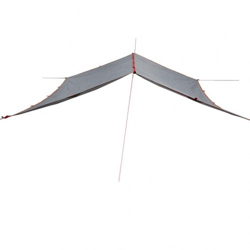 Tarp 300 × 294 cm - vandafvisende campingpresenning, grå/orange