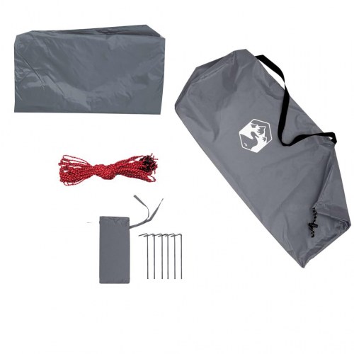 Tarp 300 × 294 cm - vandafvisende campingpresenning, grå/orange