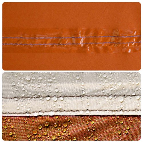 Tarp 300 × 294 cm - vandafvisende campingpresenning, grå/orange