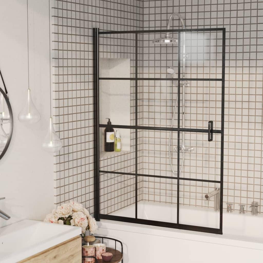 Bruseafskærmning 100x140 cm sikkerhedsglas sort