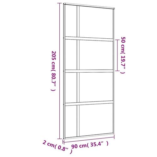 Skydedør 90x205 cm klart sikkerhedsglas og aluminium guldfarvet