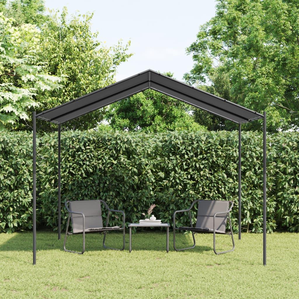 Pavillon 3x3 m stål og stof antracitgrå