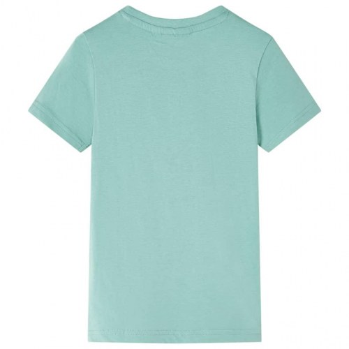 T-shirt til børn med dinosaurprint str. 140 - lys kakifarve