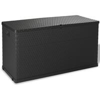 Udendørs opbevaringkasse 120x56x63 cm polyrattan antracitgrå