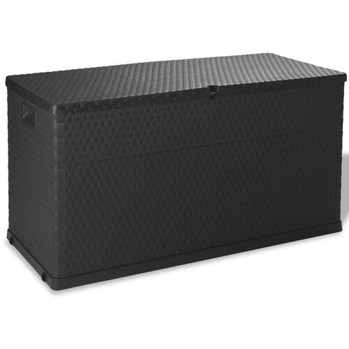 Udendørs opbevaringkasse 120x56x63 cm polyrattan antracitgrå