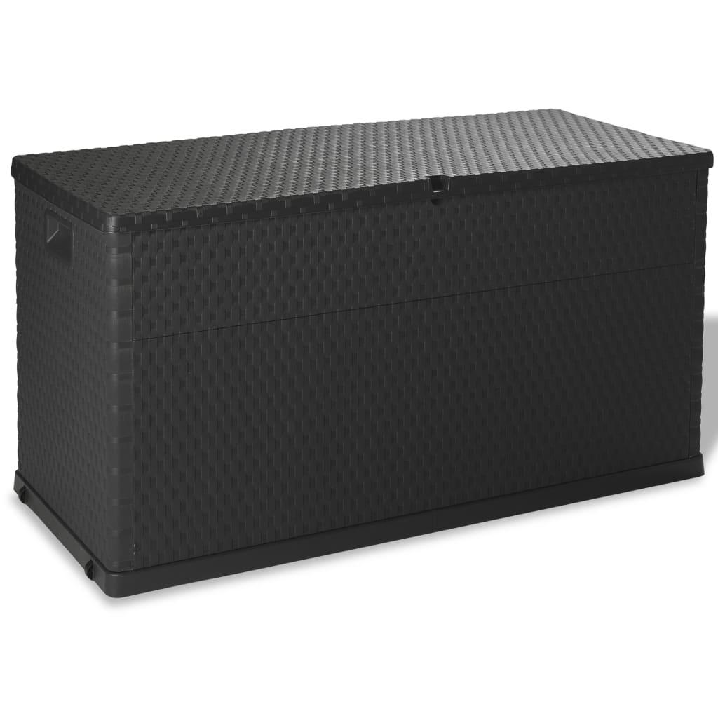 Udendørs opbevaringkasse 120x56x63 cm polyrattan antracitgrå