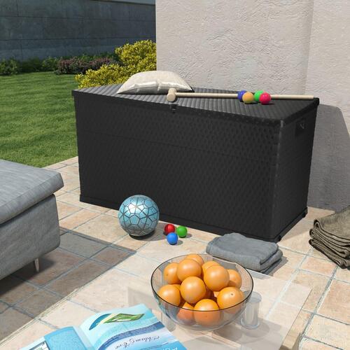 Udendørs opbevaringkasse 120x56x63 cm polyrattan antracitgrå