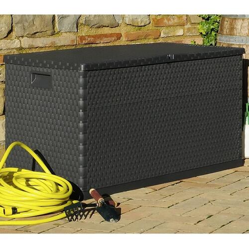 Udendørs opbevaringkasse 120x56x63 cm polyrattan antracitgrå