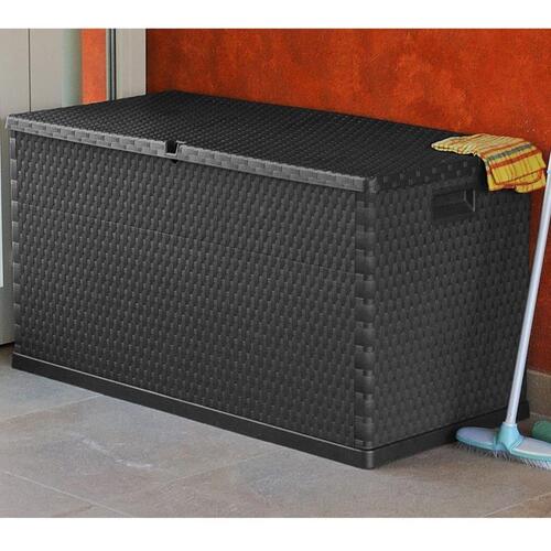 Udendørs opbevaringkasse 120x56x63 cm polyrattan antracitgrå