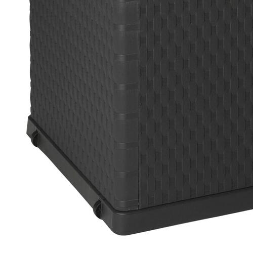 Udendørs opbevaringkasse 120x56x63 cm polyrattan antracitgrå