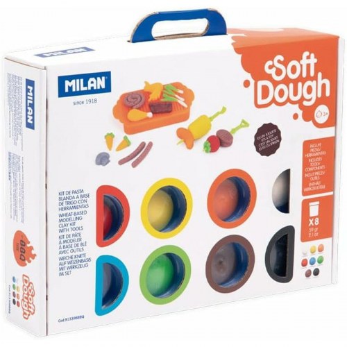 Milan Soft Dough BBq - modellermasse, multifarvet (sæt med værktøj)
