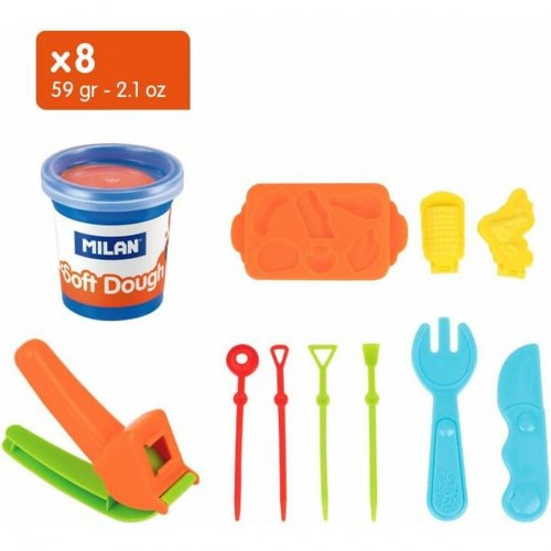 Milan Soft Dough BBq - modellermasse, multifarvet (sæt med værktøj)