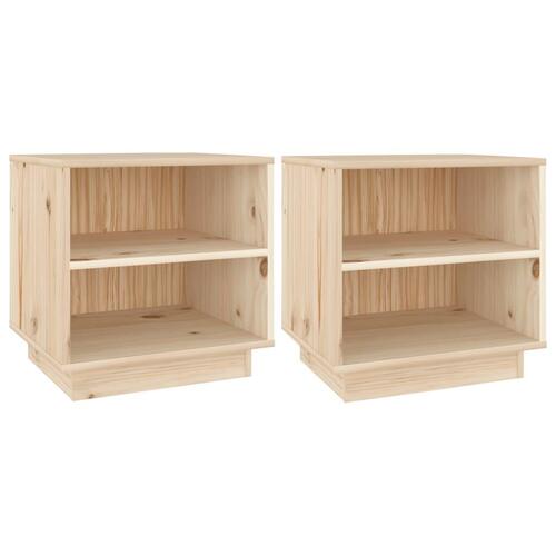 Sengeborde 2 stk. 40x34x40 cm massivt fyrretræ