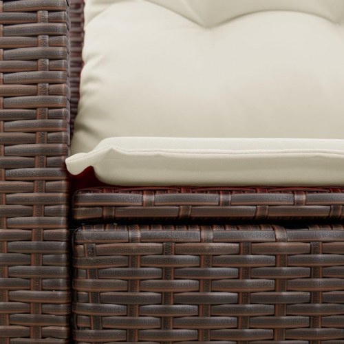 2-personers havesofa i polyrattan med hynder og opbevaring - brun