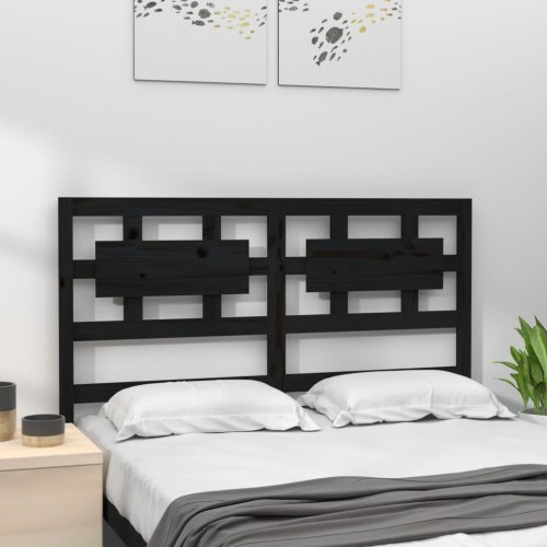 Sengegærde 140,5x4x100 cm massivt fyrretræ sort
