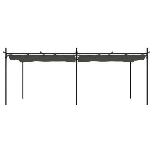 Pergola med sammenrulleligt tag 589x292x230 cm antracitgrå