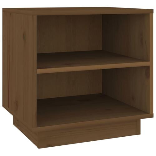 Sengebord 40x34x40 cm massivt fyrretræ gyldenbrun