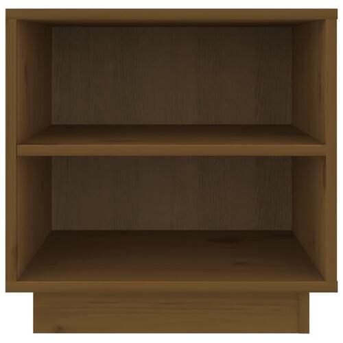 Sengebord 40x34x40 cm massivt fyrretræ gyldenbrun