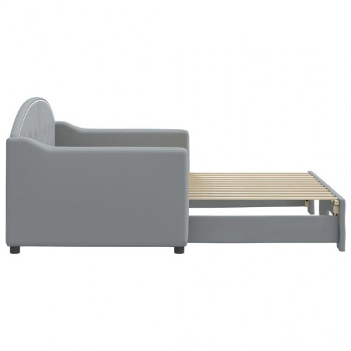 Daybed med udtræk 80 x 200 cm - lysegrå