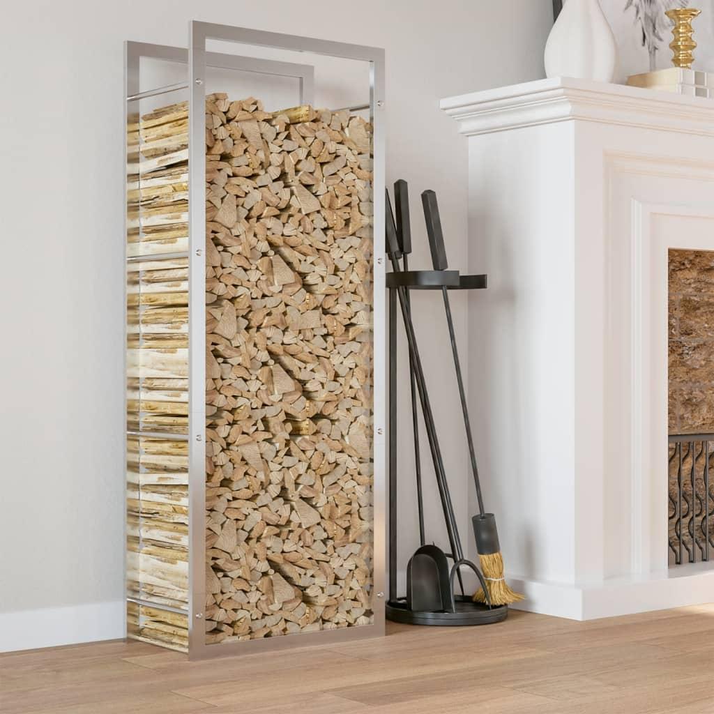 Brændestativ 50x28x132 cm rustfrit stål billede
