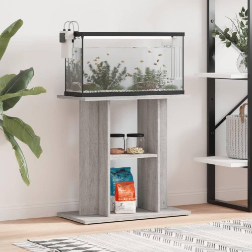 Akvariestativ grå Sonoma 60×30×60 cm - konstrueret træ
